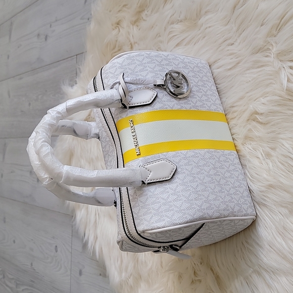 Michael Kors Handbags - MICHAEL KORS Bedford Small Logo Stripe Satchel